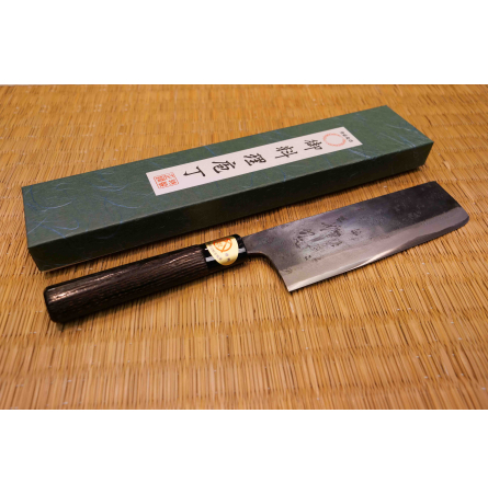 Couteau Nakiri brut de forge 16.5cm Haiku Blue Carbon