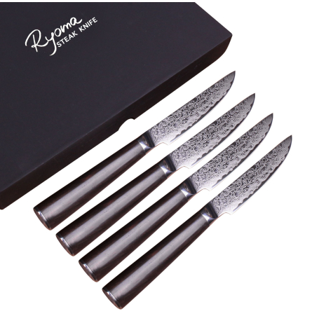 Coffret 4 couteaux à Steak damas Ryoma