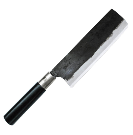 Couteau Yasai Giri Nakiri japonais brut de forge 16,5cm Haiku Kurouchi