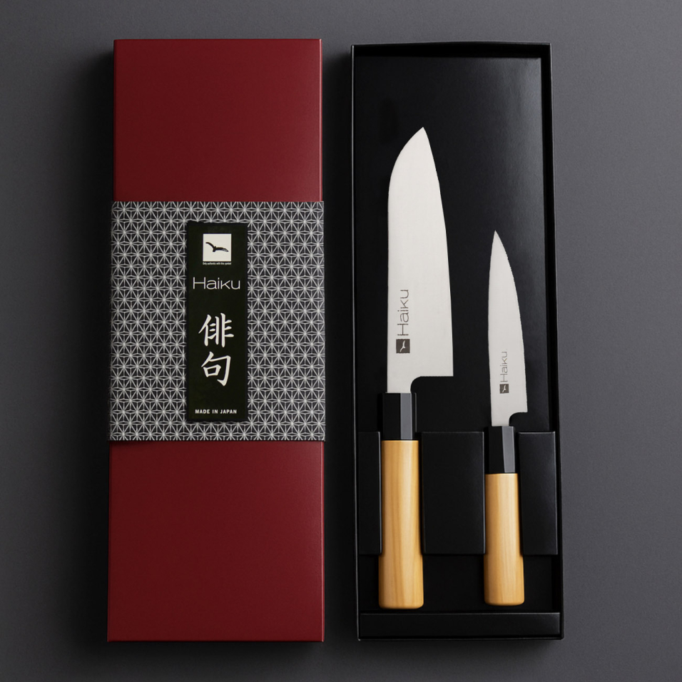 Japanische Messerset Haiku Original Santoku und Schälmesser