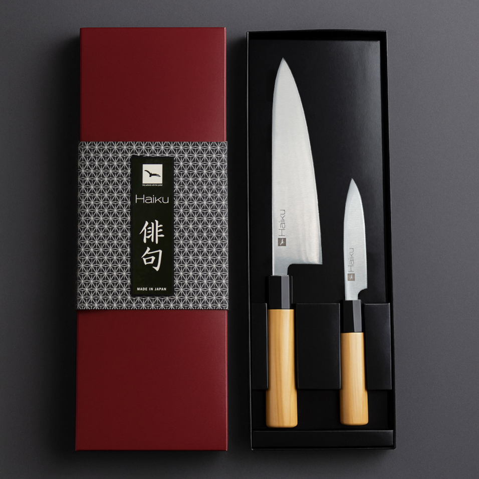 Japanische Messerset Haiku Original Kochmesser und Schälmesser