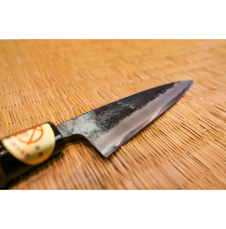 Couteau Petty Ko-Yanagi brut de forge 13.5cm Haiku Blue Carbon