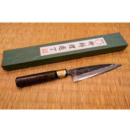 Couteau Petty Ko-Yanagi brut de forge 13.5cm Haiku Blue Carbon